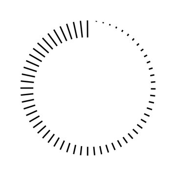 stripes around the circle logo countdown, vector circular icon with stripes around perimeter, time sign