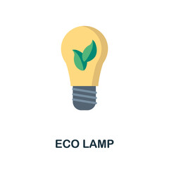 Eco Lamp flat icon. Simple element from save the world collection. Creative Eco Lamp icon for web design, templates, infographics and more