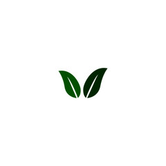 GREEN LEAVES LOGO, SIGN SYMBOL ARTWORK ON WHITE