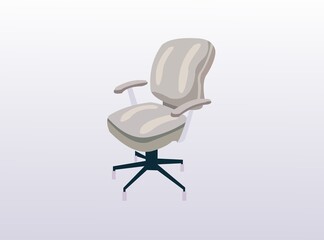 Vector of an office chair on silver background