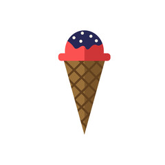 Ice Cream Cone flat icon. Color simple element from summer tourism collection. Creative Ice Cream Cone icon for web design, templates, infographics and more
