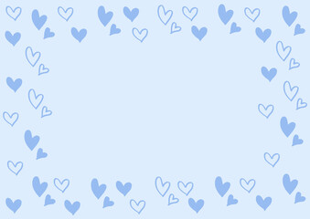 ハートの手書き風の背景素材 枠 フレーム Canvas Print Ako