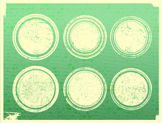 Grunge post Stamps Collection, Circles. Banners, Insignias , Logos, Icons, Labels and Badges Set . vector distress textures.blank shapes.