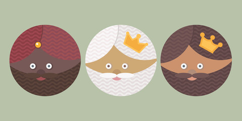 The three wisemen cartoons icon. Epiphany day holy night and christmas. Colorful design. Vector illustration