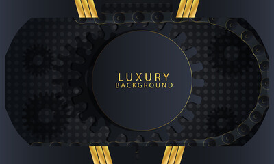 Abstract premium luxury geometric pattern with modern dark and gold background illustrations ,Vector design.