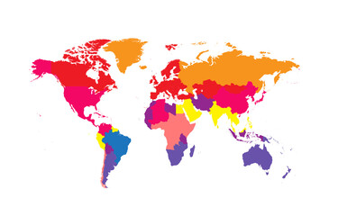 Fototapeta na wymiar World map Info graphic, colorful borders.