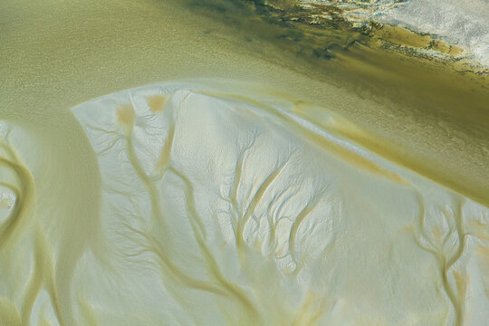 Sand and water patterns, estuary, Manche, Normandy, France