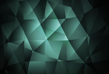 Obraz premium Dark Green vector shining triangular background.