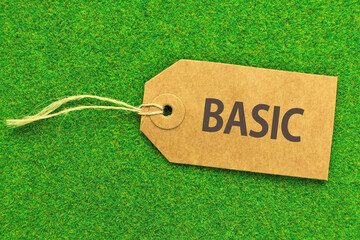 BASICと書かれたタグ