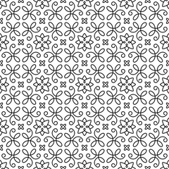 Seamless pattern in black and white color. Vector illustration