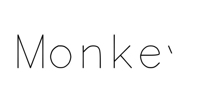 Monkey Handwritten Text Animation in Various Sans-Serif Fonts and Weights