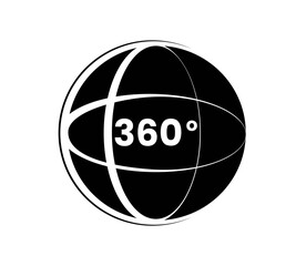 360 degrees view line icon, globe outline and solid vector sign, linear and full pictogram isolated on white, logo illustration