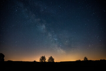 Obraz na płótnie Canvas Night Sky Milky Way City Glow