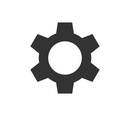 Gear Icon vector. Simple flat symbol. Perfect Black pictogram illustration on white background.