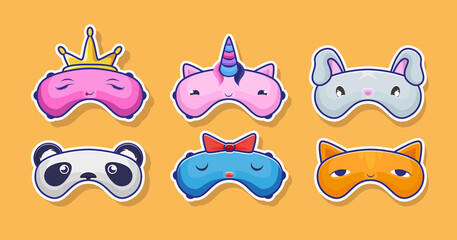 Different sleep masks. Vector illustration design 