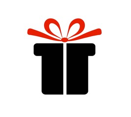 Gift box with ribbon icon, Gift card icon vector. Trendy flat design style on white background. vector sign, linear style pictogram isolated on white. Symbol, logo illustration.