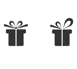 Gift box with ribbon icon set, Gift card icon vector. Trendy flat design style on white background. vector sign, linear style pictogram isolated on white. Symbol, logo illustration.