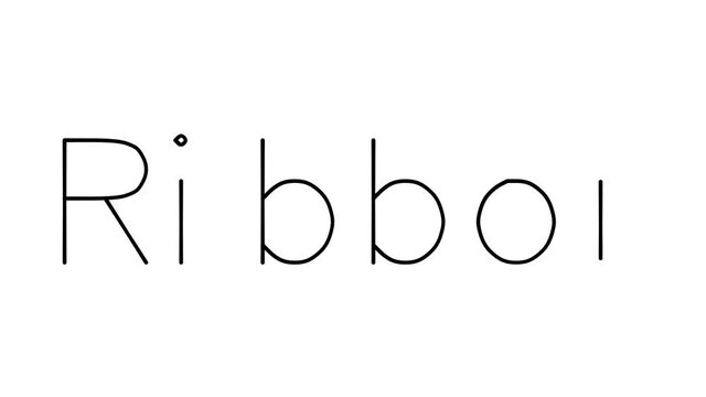 Ribbon Handwritten Text Animation in Various Sans-Serif Fonts and Weights