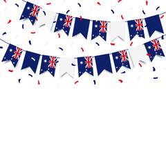 Vector Illustration of Australia Day. Garland with the flag of Australia on a white background.
