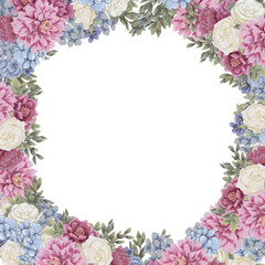 Floral frame for design save the date cards, invitations, posters and birthday decoration