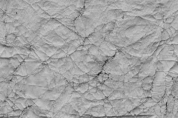 Battered creased faded blind. Folded shabby jute vinyl tent. Dirty ragged stuff fibre web for...