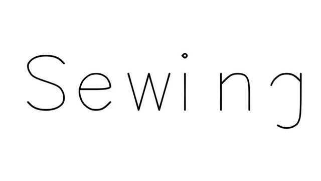 Sewing Handwritten Text Animation in Various Sans-Serif Fonts and Weights