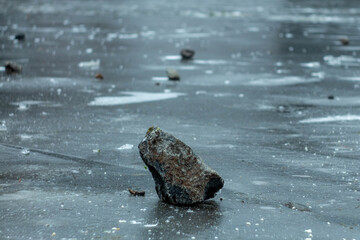 the stone on the ice