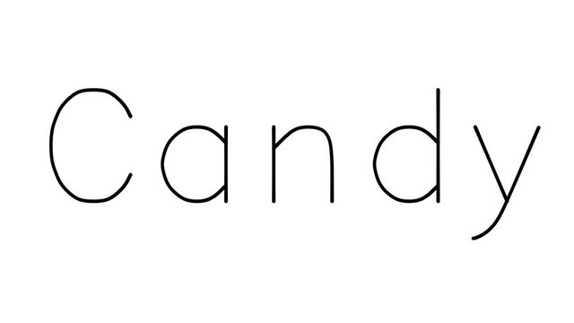 Candy Handwritten Text Animation in Various Sans-Serif Fonts and Weights