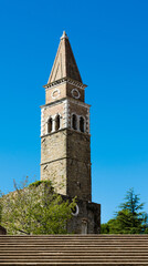 Fototapeta na wymiar Tower of old St. Bernarins church.