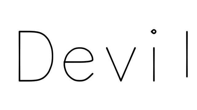 Devil Handwritten Text Animation in Various Sans-Serif Fonts and Weights