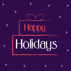 Happy Holidays lettering banner vector