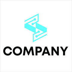 letter S with data technology logo