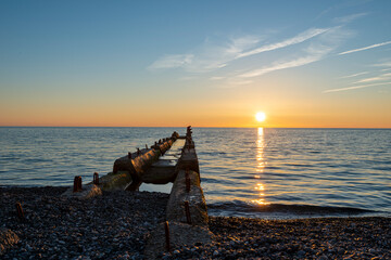 Beautiful sunset on the black sea, Sochi