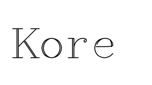 Korea Animated Handwriting Text in Serif Fonts and Weights
