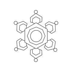 A snowflake isolated on a white background. The winter season, the celebration of Christmas. Vector illustration.