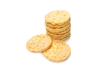Rice wafer isolated on white background.