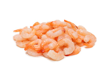 Frozen shrimps background. Top view.