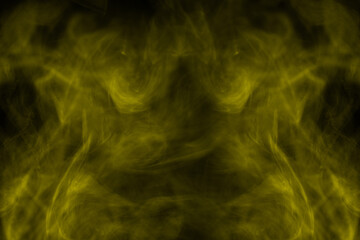 Yellow steam on a black background.