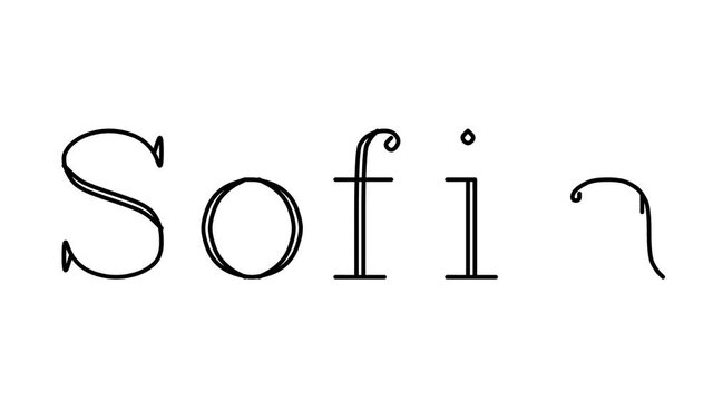Sofia Animated Handwriting Text in Serif Fonts and Weights