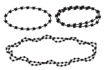 Simple Vector Frame Silhouette Barbed Wire