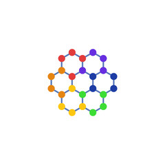 Molecule colored icon. Vector illustration on white background