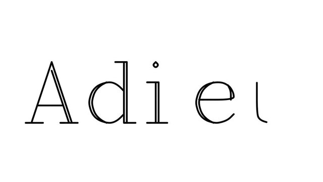 Adieu Animated Handwriting Text in Serif Fonts and Weights