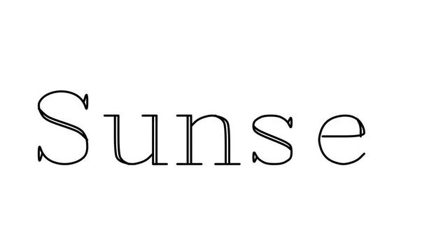 Sunset Animated Handwriting Text in Serif Fonts and Weights
