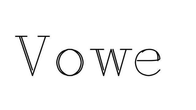 Vowel Animated Handwriting Text in Serif Fonts and Weights