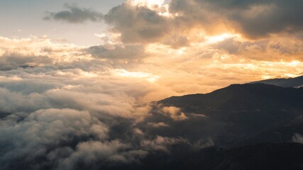 clouds over the mountains