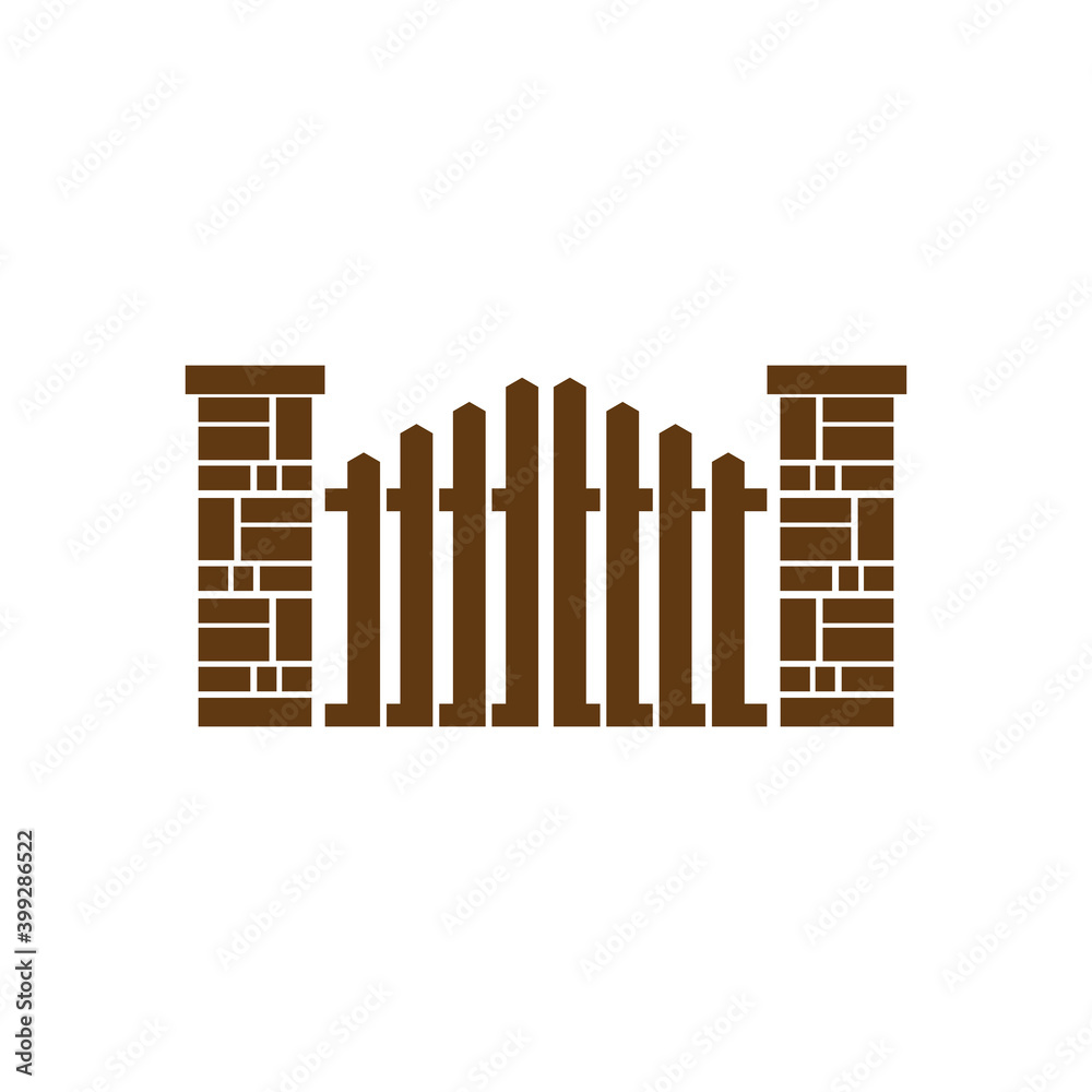 Poster Fence icon logo design template