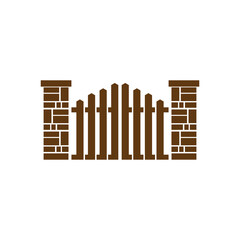 Fence icon logo design template