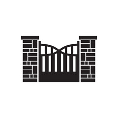 Fence icon logo design template