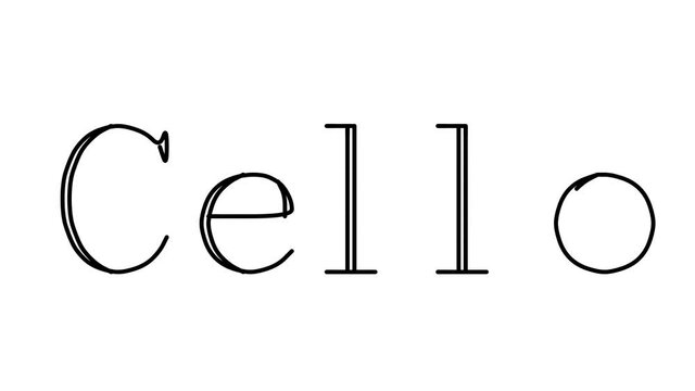 Cello Animated Handwriting Text in Serif Fonts and Weights