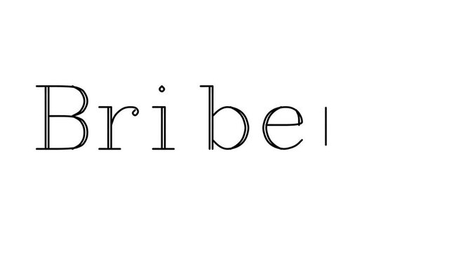 Bribery Animated Handwriting Text in Serif Fonts and Weights